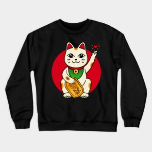 Cat lucky finger heart Crewneck Sweatshirt